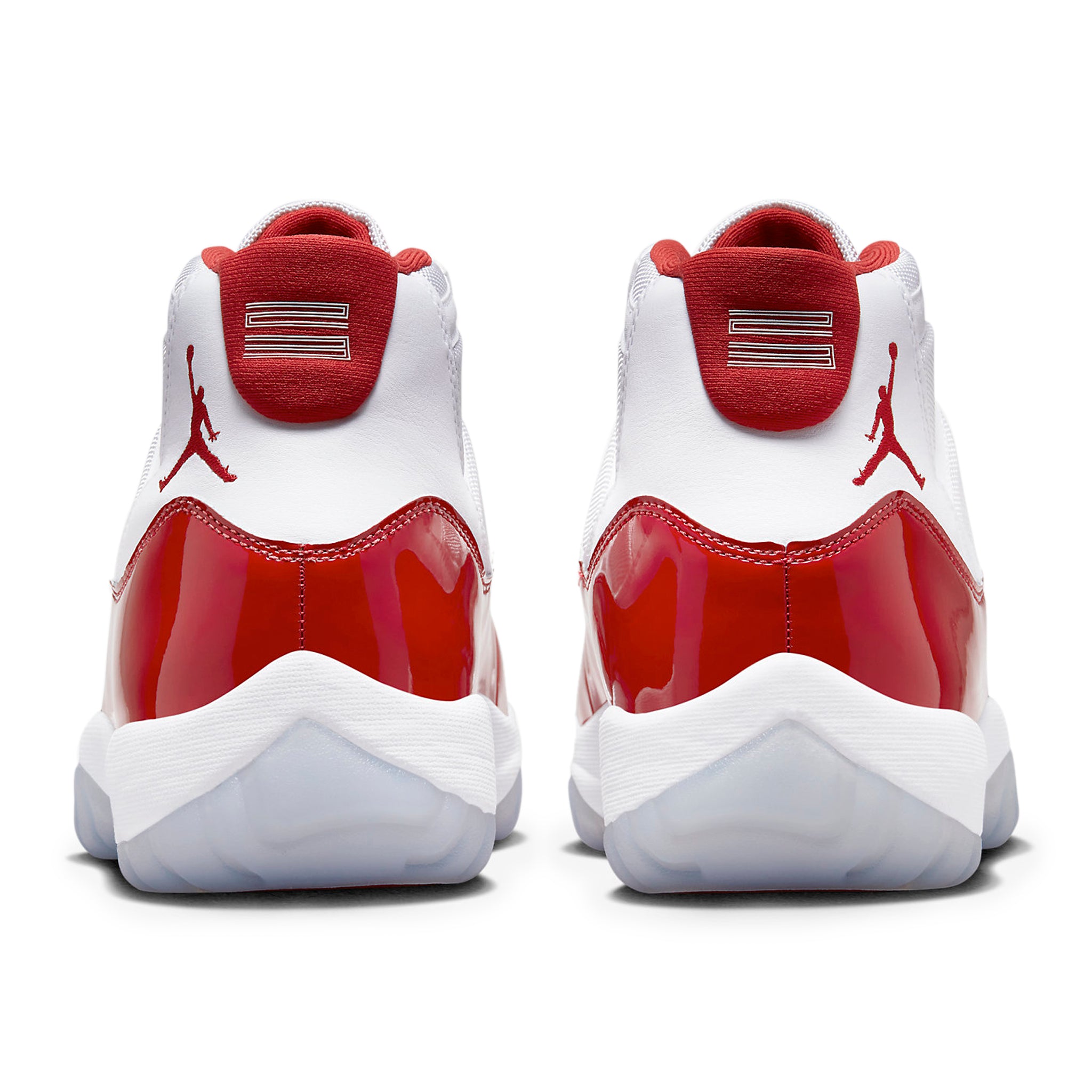 Heel view of Air Jordan 11 Retro Cherry (2022) CT8012-116